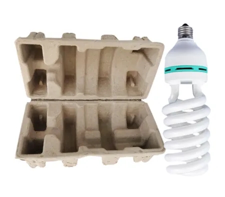 佛山纸托灯具环保包装，家用灯具纸托包装定做，纸浆内衬