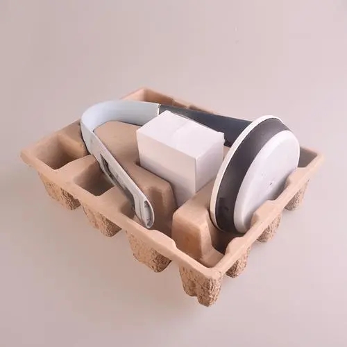 数码产品包装纸浆模塑，蓝牙耳机纸托内衬包装，纸托定制